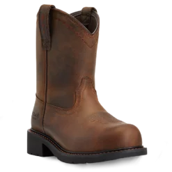 Ariat Ladies Fatbaby® Distressed Brown Pull On Steel Toe Work Boots 10040431
