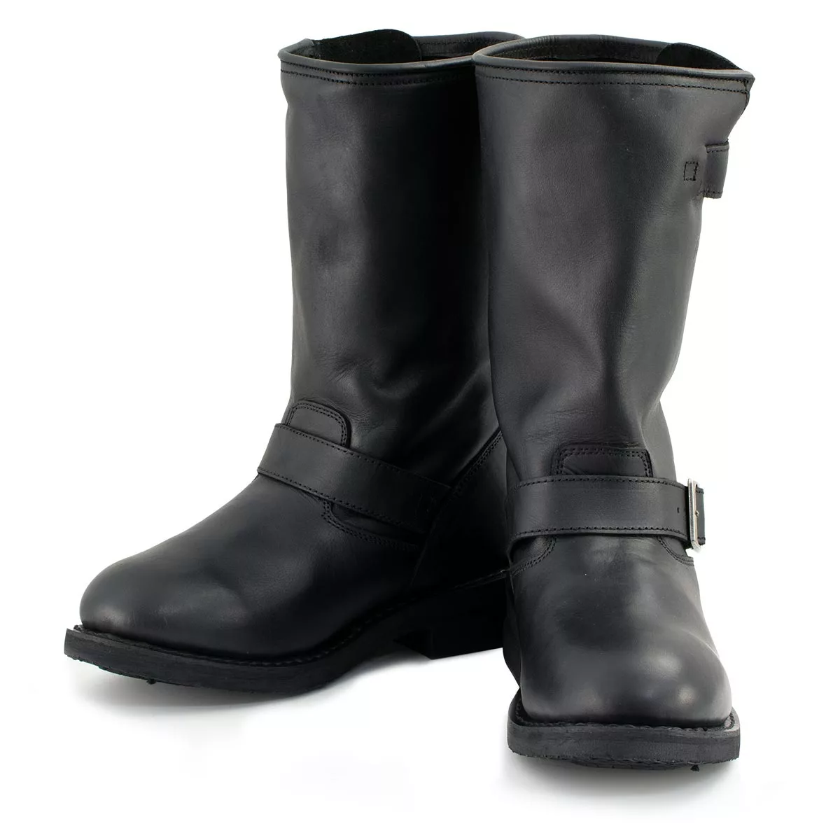 Xelement 1440 Men's 'The Classic' Black Engineer Motorcycle Leather Boots (in Wide And Regular Width) - Image 2