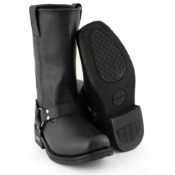 Xelement 1442 Men's 'Classic Harness' Black Leather Motorcycle Biker Boots (in Wide And Regular Width)