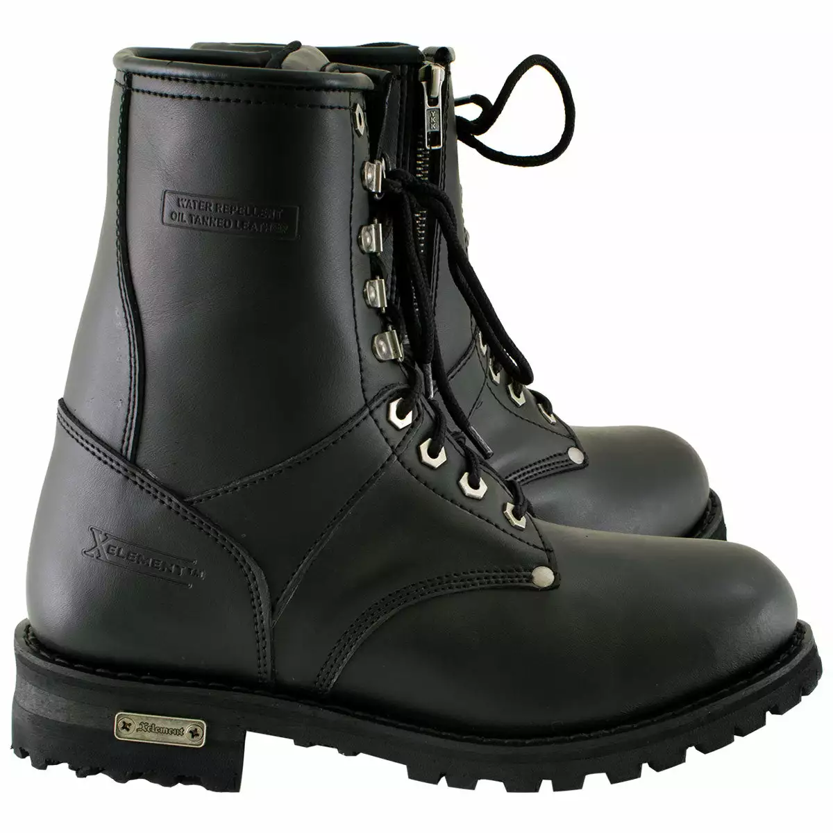 Xelement 1446 Men's 'Vigilant' Black Leather Logger Boots With Inside Zipper - Image 2