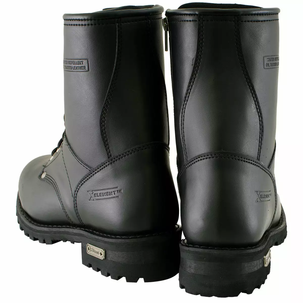 Xelement 1446 Men's 'Vigilant' Black Leather Logger Boots With Inside Zipper - Image 5