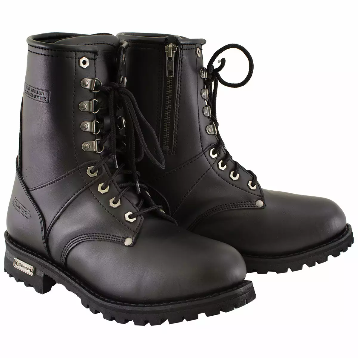 Xelement 1446 Men's 'Vigilant' Black Leather Logger Boots With Inside Zipper - Image 8