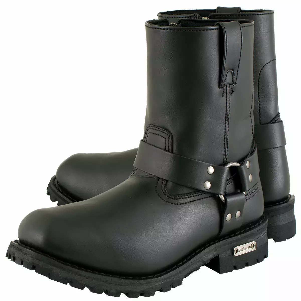 Xelement 1502 Men's 'Killa' Black Leather Zippered Harness Motorcycle Boots - Image 5