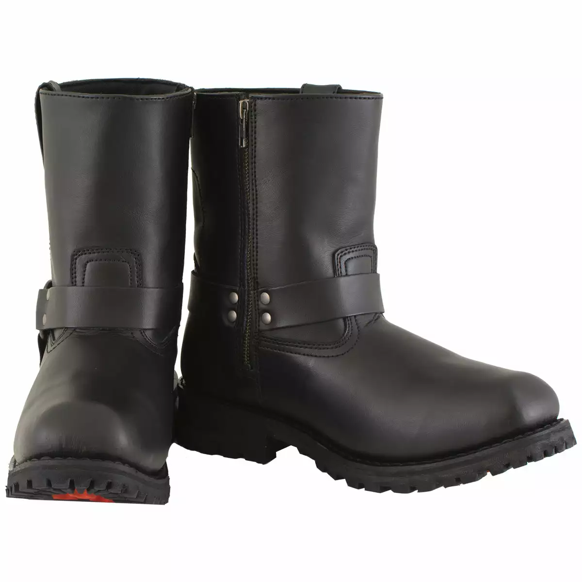 Xelement 1502 Men's 'Killa' Black Leather Zippered Harness Motorcycle Boots - Image 7