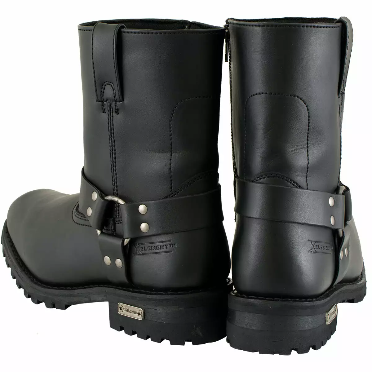 Xelement 1502 Men's 'Killa' Black Leather Zippered Harness Motorcycle Boots - Image 4