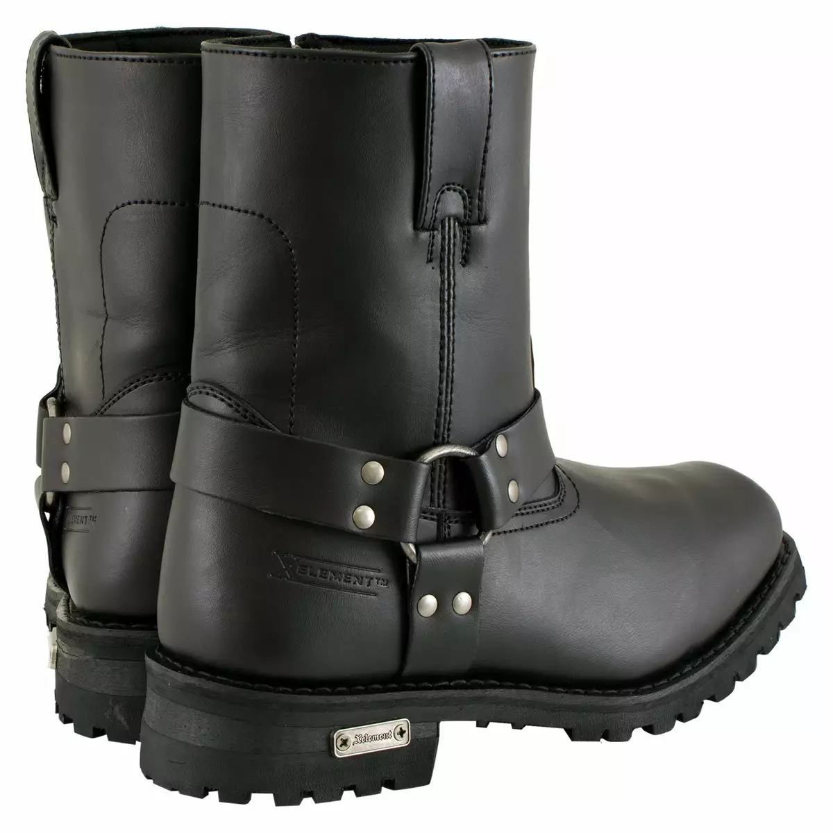 Xelement 1502 Men's 'Killa' Black Leather Zippered Harness Motorcycle Boots - Image 6