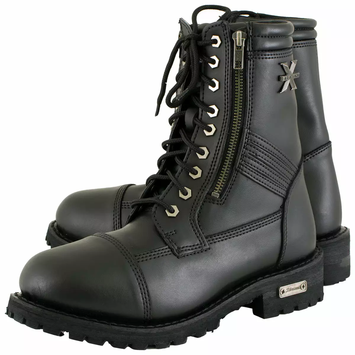 Xelement 1506 Men's 'Impact' Black Leather Lace-Up Motorcycle Biker Boots - Image 4