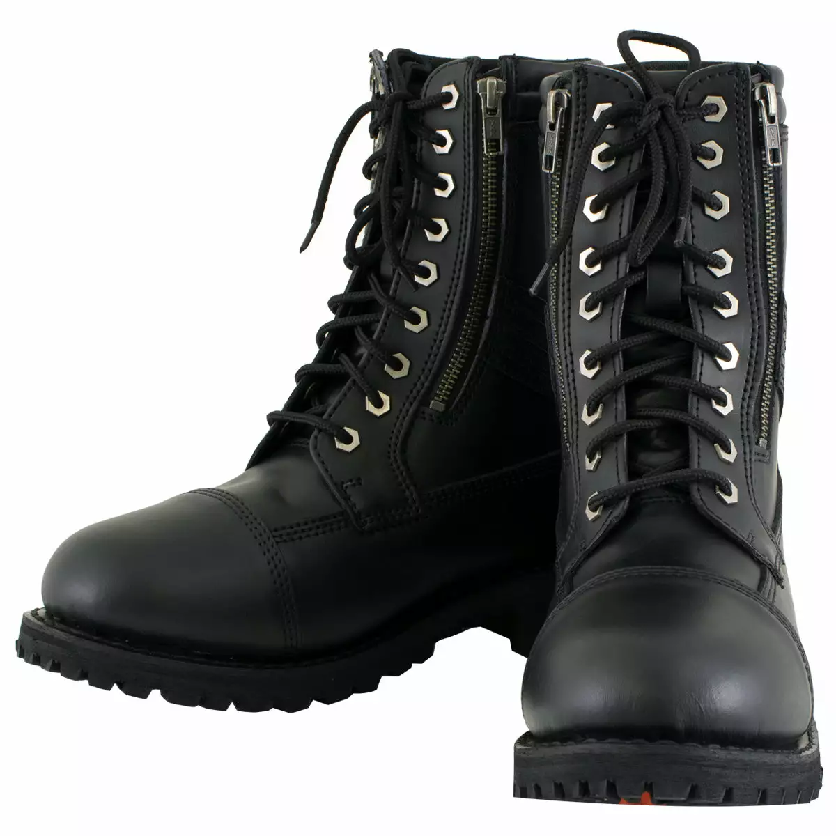Xelement 1506 Men's 'Impact' Black Leather Lace-Up Motorcycle Biker Boots - Image 3