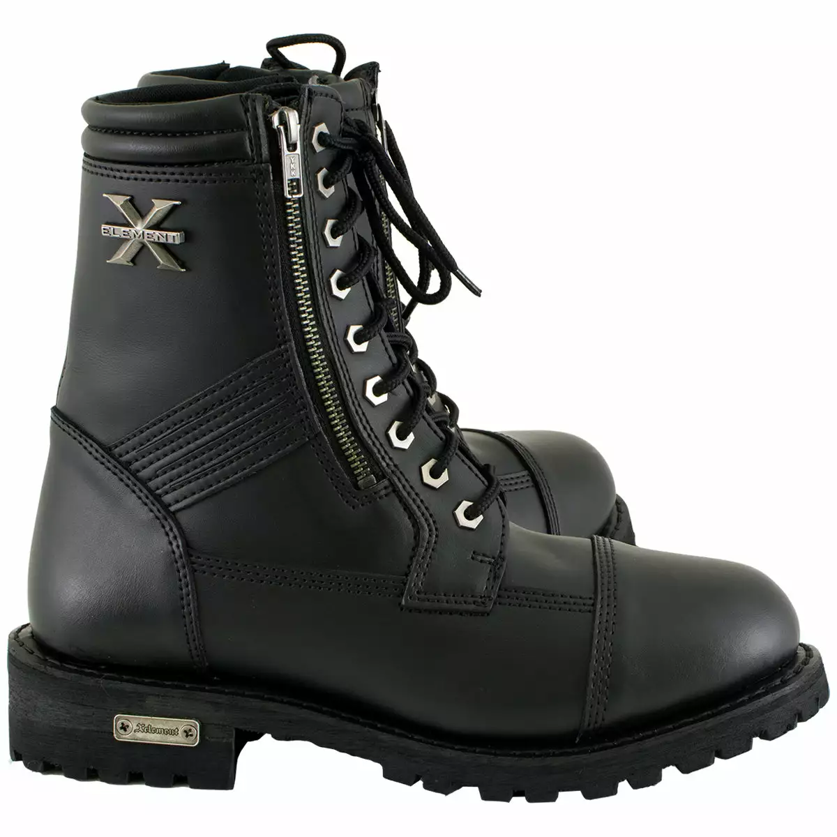 Xelement 1506 Men's 'Impact' Black Leather Lace-Up Motorcycle Biker Boots - Image 9