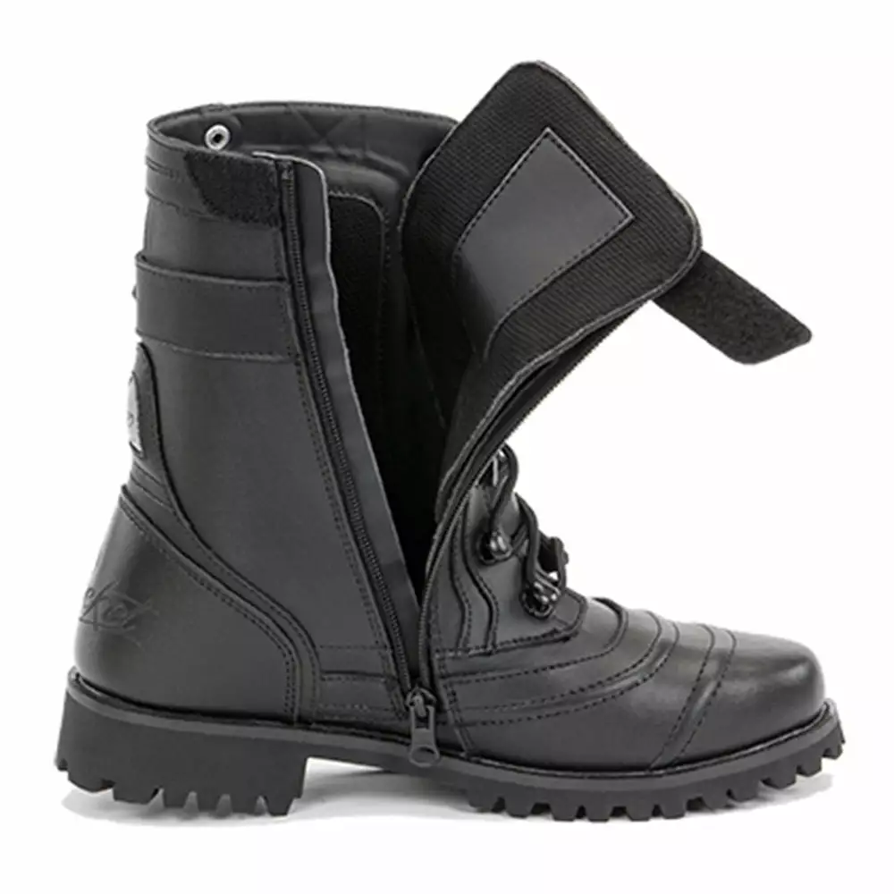 Joe Rocket Ladies Black Combat Leather Boots - Image 4
