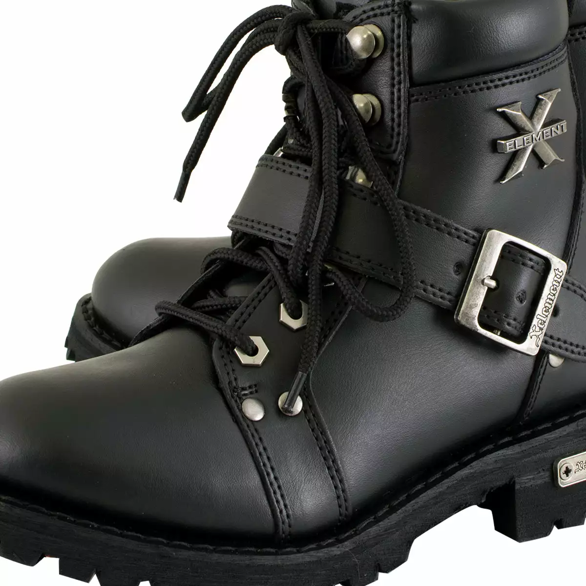 Xelement 2469 Women's 'Ultimate' Black Leather Advanced Lace-Up Motorcycle Biker Boots - Image 4