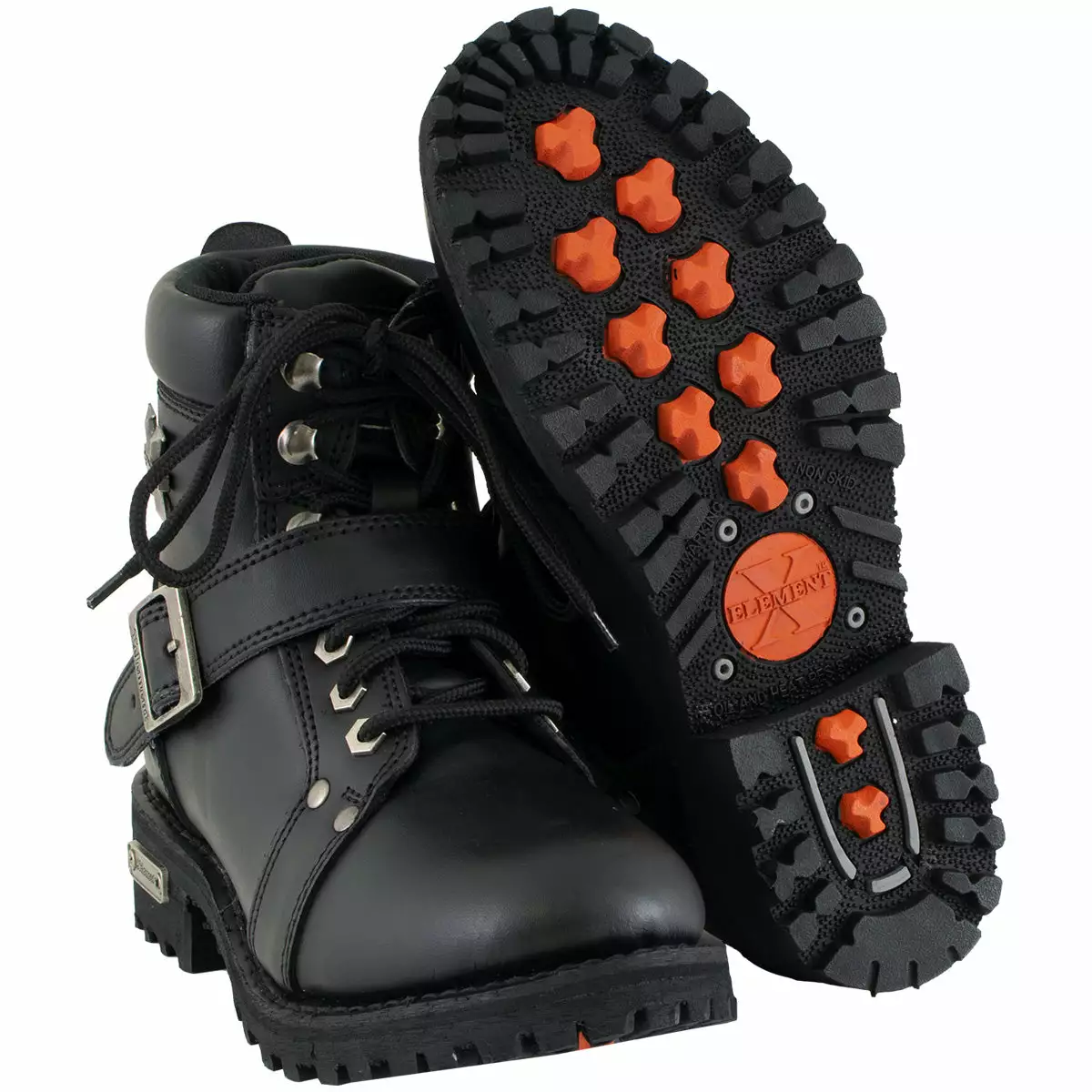 Xelement 2469 Women's 'Ultimate' Black Leather Advanced Lace-Up Motorcycle Biker Boots - Image 2