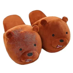 Sajy Plush Slippers Toys Cute Bear Warm Winter Adult Shoes Household Brown(wanan)