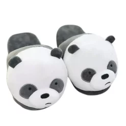 Plush Slippers Toys Cute Bear Warm Winter Adult Shoes Household Black