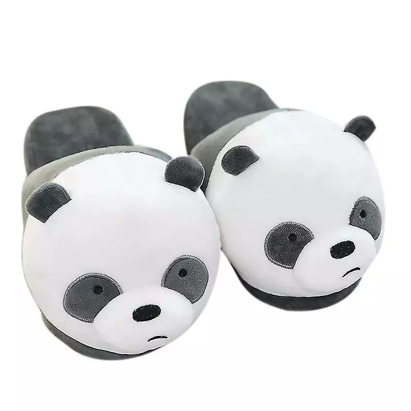 Plush Slippers Toys Cute Bear Warm Winter Adult Shoes Household Black