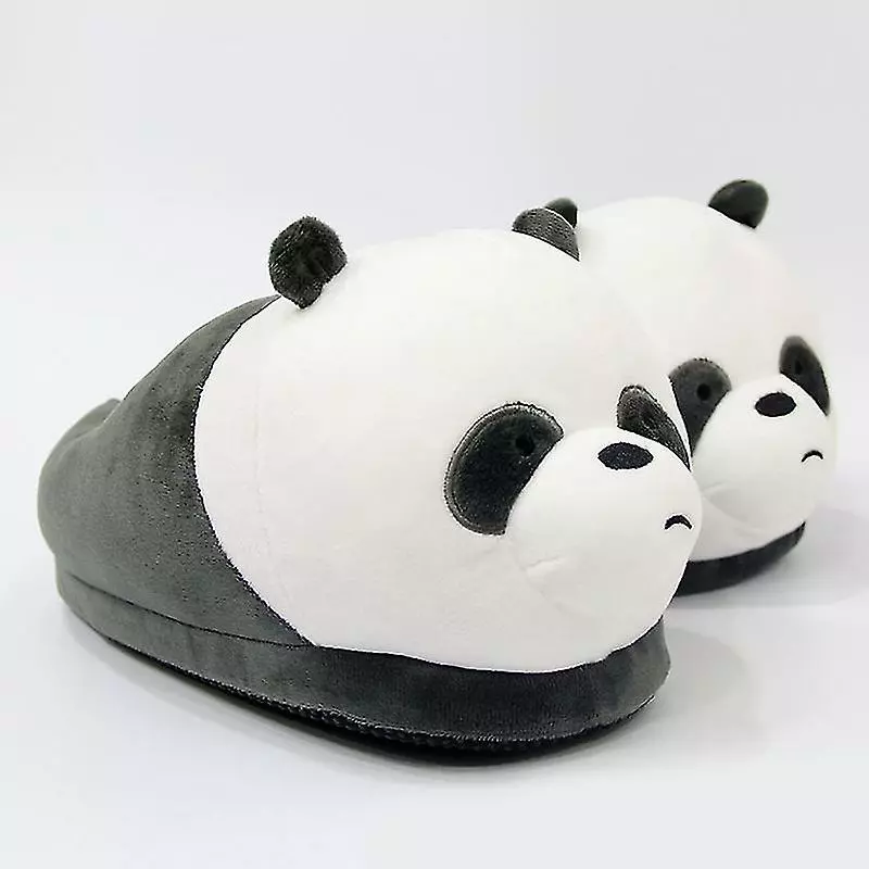 Plush Slippers Toys Cute Bear Warm Winter Adult Shoes Household Black - Image 5
