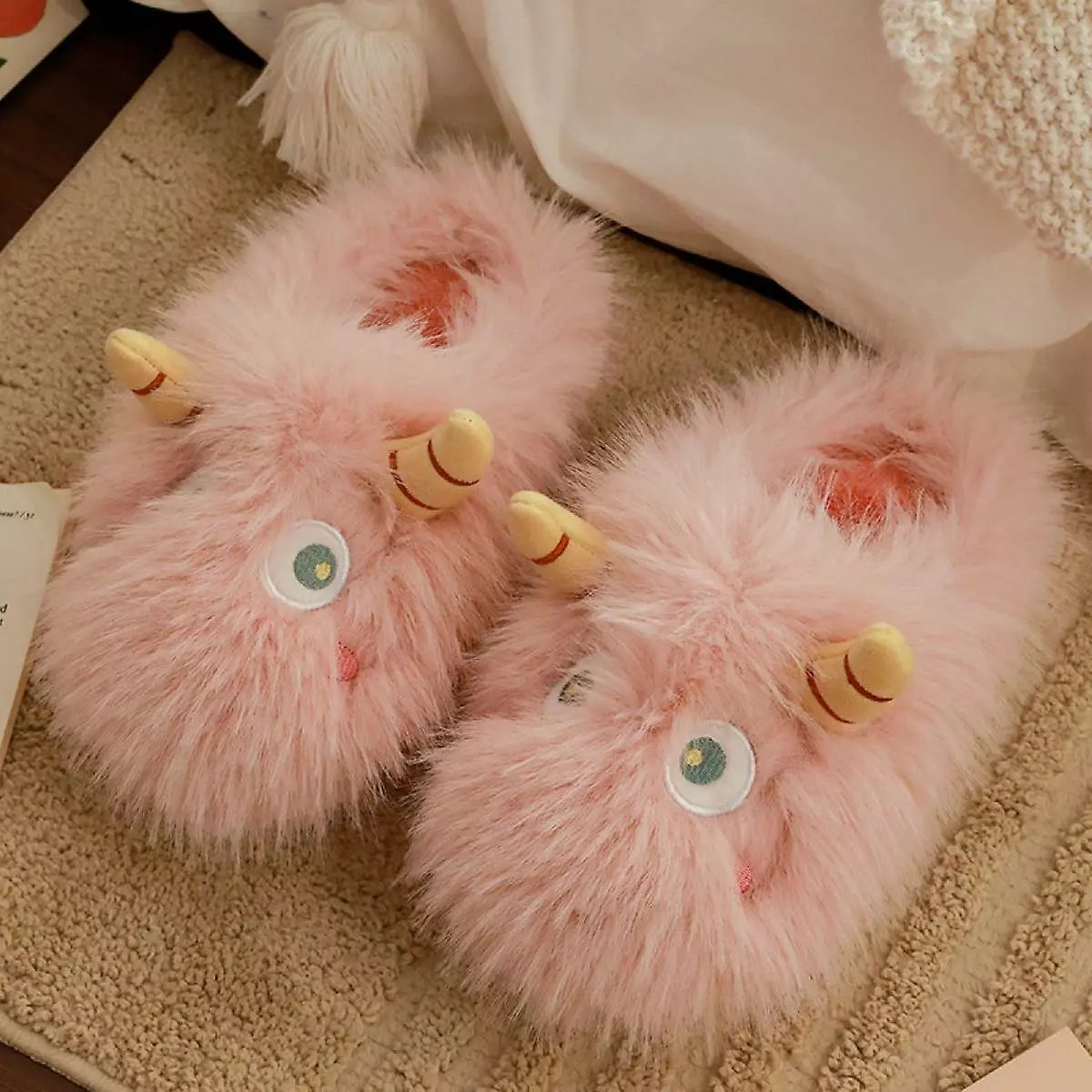 Women Family Cute Warm House Slippers Booties5.5-6pink - Image 3