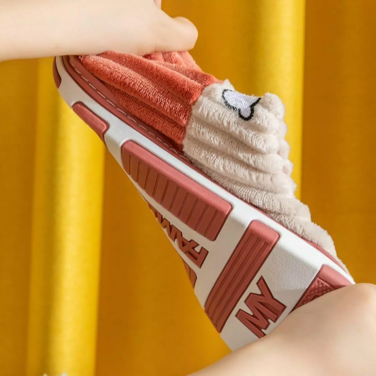 Slippers For Womens Warm Memory Foam Anti-slip House Shoes Comfortable Cotton Slippers Home Bedroom7-7.5 - Image 4