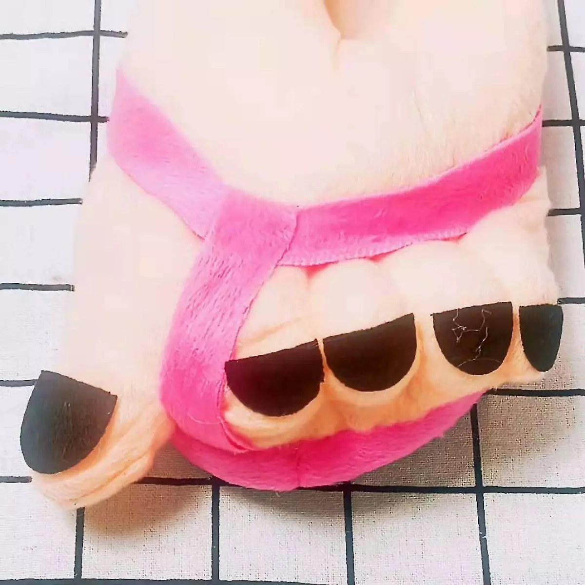 1 Pair Monster Adventure Slippers,novelty Winter Big Feet Slippers Creative Bigfoot Shoes Warm Winter Hobbit Feetsize:5-7 - Image 2