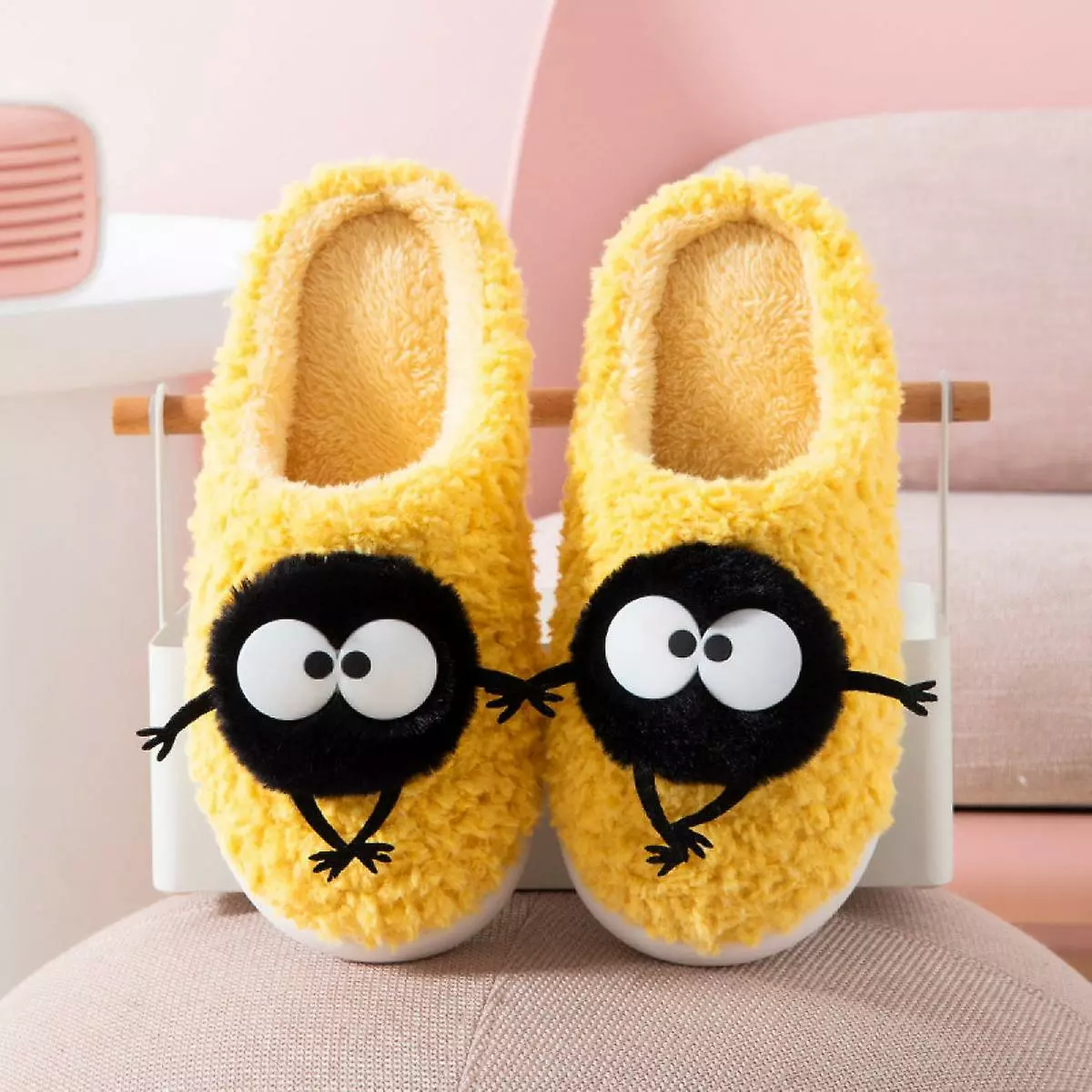 Cute Slippers For Women Mens Winter Warm Memory Foam Cotton Home Slippers Soft Plush Fleece Slip On House7.5-8 - Image 2