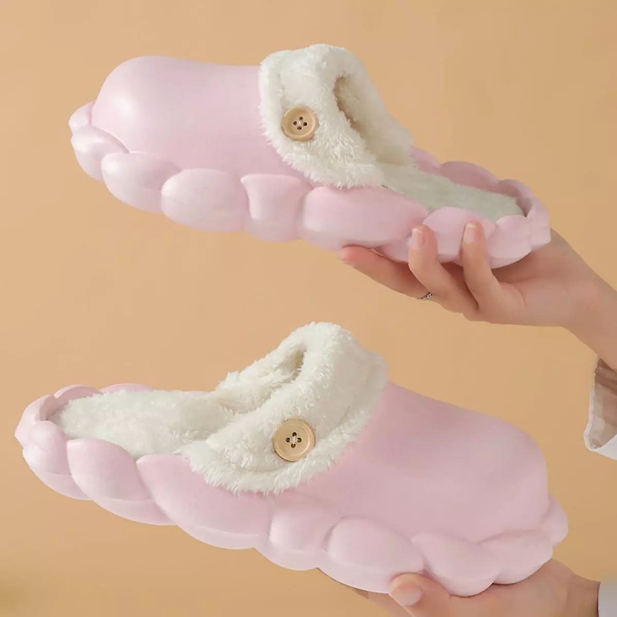 Waterproof Slippers Women Fur Lined Clogs Winter Garden Shoes Warm House Slippers Indoor Outdoor6.5-7 - Image 2