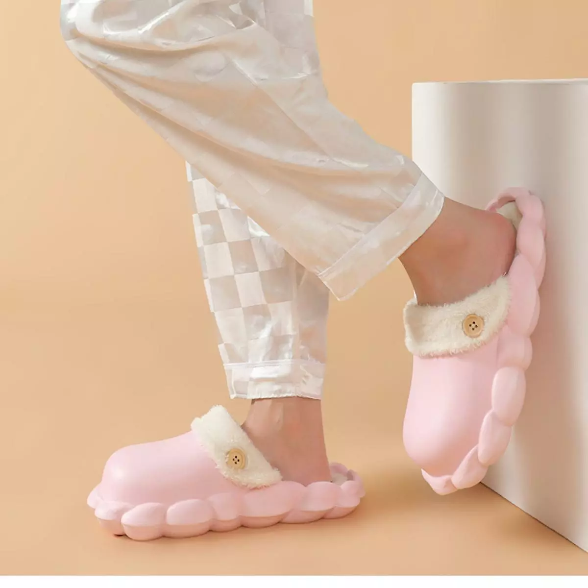 Waterproof Slippers Women Fur Lined Clogs Winter Garden Shoes Warm House Slippers Indoor Outdoor6.5-7 - Image 3