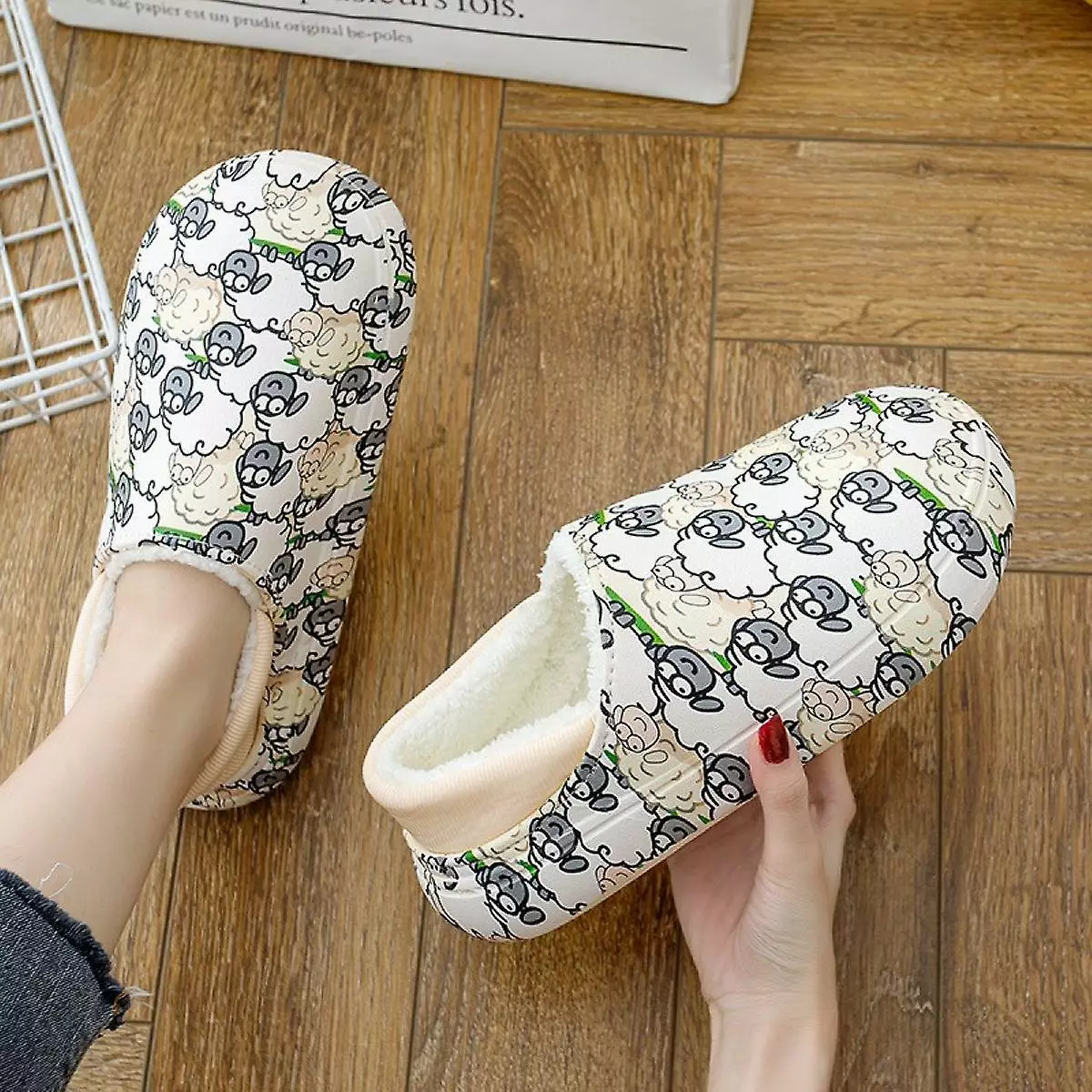Womens Slippers Cute Cozy Memory Foam House Slippers Warm Fleece Lining Soft Plush Non-slip Sole6.5-7 - Image 2