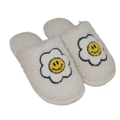 Smile Face Slippers Warm Cozy Foam Slide Fuzzy Slides With Soft Memory Foam Comfort Cotton Slip On Warmsize:5.5-6