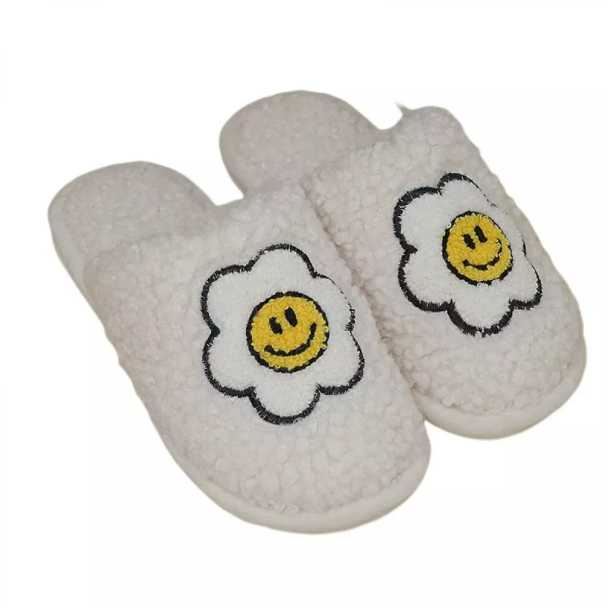 Smile Face Slippers Warm Cozy Foam Slide Fuzzy Slides With Soft Memory Foam Comfort Cotton Slip On Warmsize:5.5-6