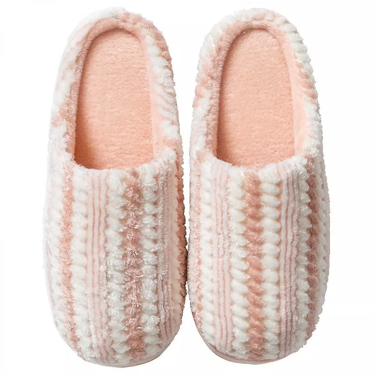 Womens Warm Fuzzy House Slippers Indoor Slip On Bedroom Shoes With Memory Foam Insole Non Skid Rubber Solessize:6.5-7