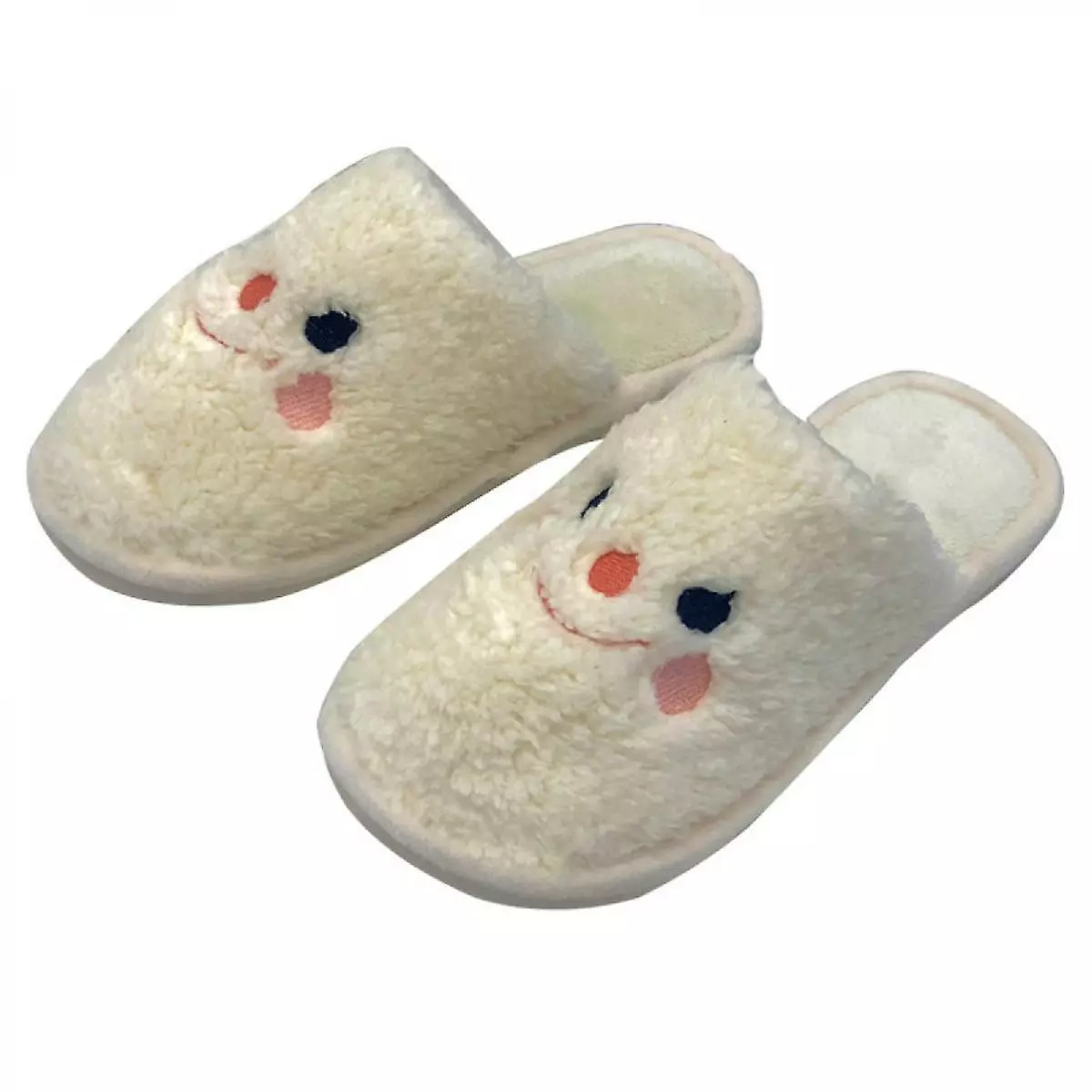 Women's Men's Retro Smiley Face Slippers Comfy Warm Plush Slip-on House Slipper For Winter Indoor Soft Cushion7.5-8