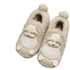 Womens Indoor Warm Fleece Slippers Ladies Girls Cartoon Winter Soft Cozy Booties Non-slip Plush Slip-on6-6.5