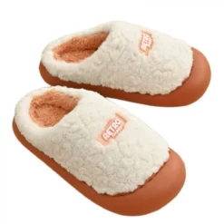 Slippers Women Men Fur Lined Winter Garden Shoes Warm House Slippers Indoor Outdoor6.5-7