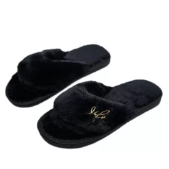 Fuzzy Fluffy Open Toe Slippers Warm Comfy Flip Flop Slippers For Women Slip On6.5-7