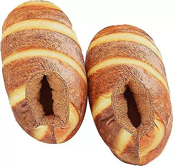 Simulation Bread Novelty Slippers Heel Cover Winter Warm Slippers For Women