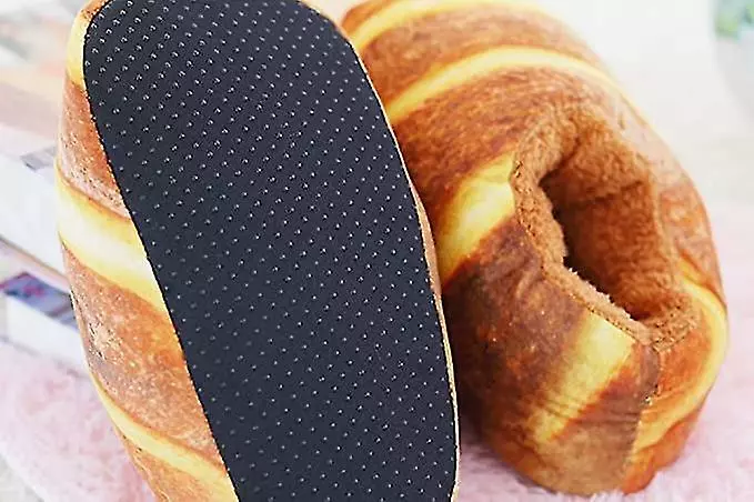 Simulation Bread Novelty Slippers Heel Cover Winter Warm Slippers For Women - Image 2