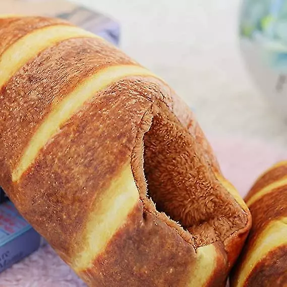 Simulation Bread Novelty Slippers Heel Cover Winter Warm Slippers For Women - Image 3