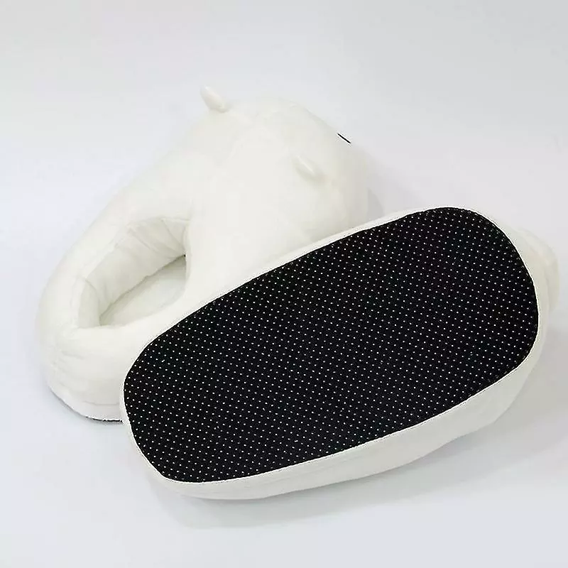 Plush Slippers Toys Cute Bear Warm Winter Adult Shoes Household White - Image 4