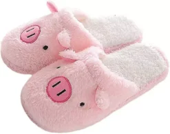 Winter Warm Women's Indoor Sheep Slippers Piggy Pink