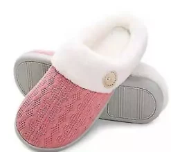 Wabjtam Womens Fuzzy Slippers Warm House Slippers With Fluffy Plush Anti-skid Closed Toe Memory Foam Slip On Slippers