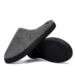 Men's Warm Knit Memory Foam Slippers Soft Yarn Slippers With Anti Slip Sole