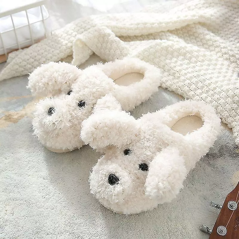 Women's Dog Slippers Warm Slippers Bei - Image 2