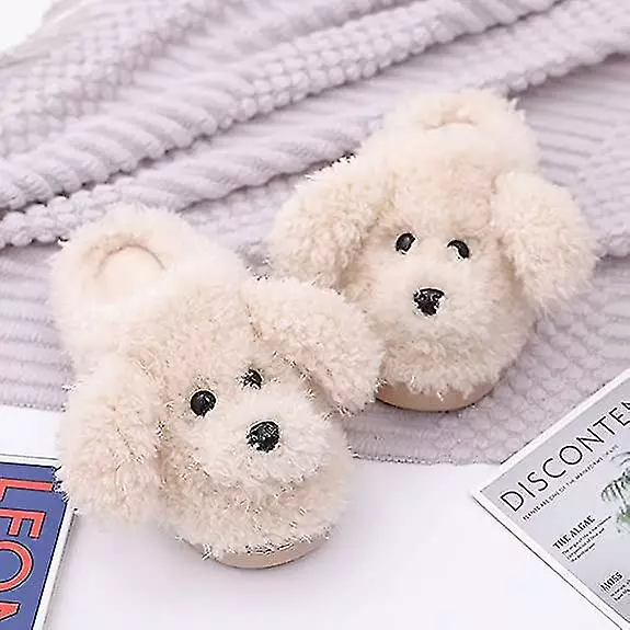 Women's Dog Slippers Warm Slippers Bei - Image 4