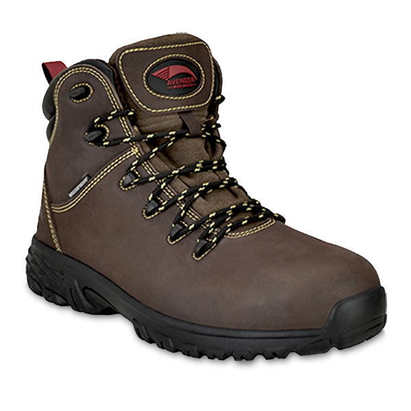 Avenger Ladies Flight Waterproof Alloy Toe Brown Work Boots A7470
