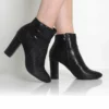 Ashlie Black Snakeskin Ankle Boots