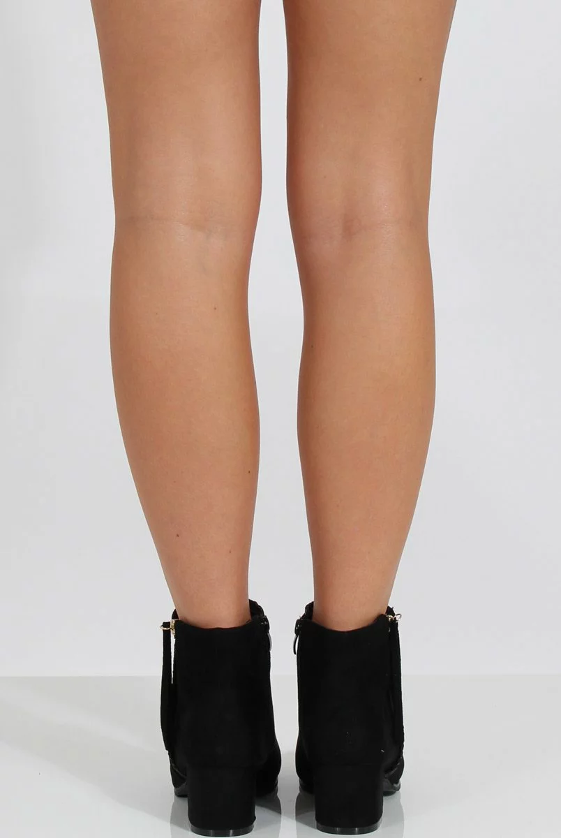 Black Stitch Detail Ankle Boots - Elise - Image 5