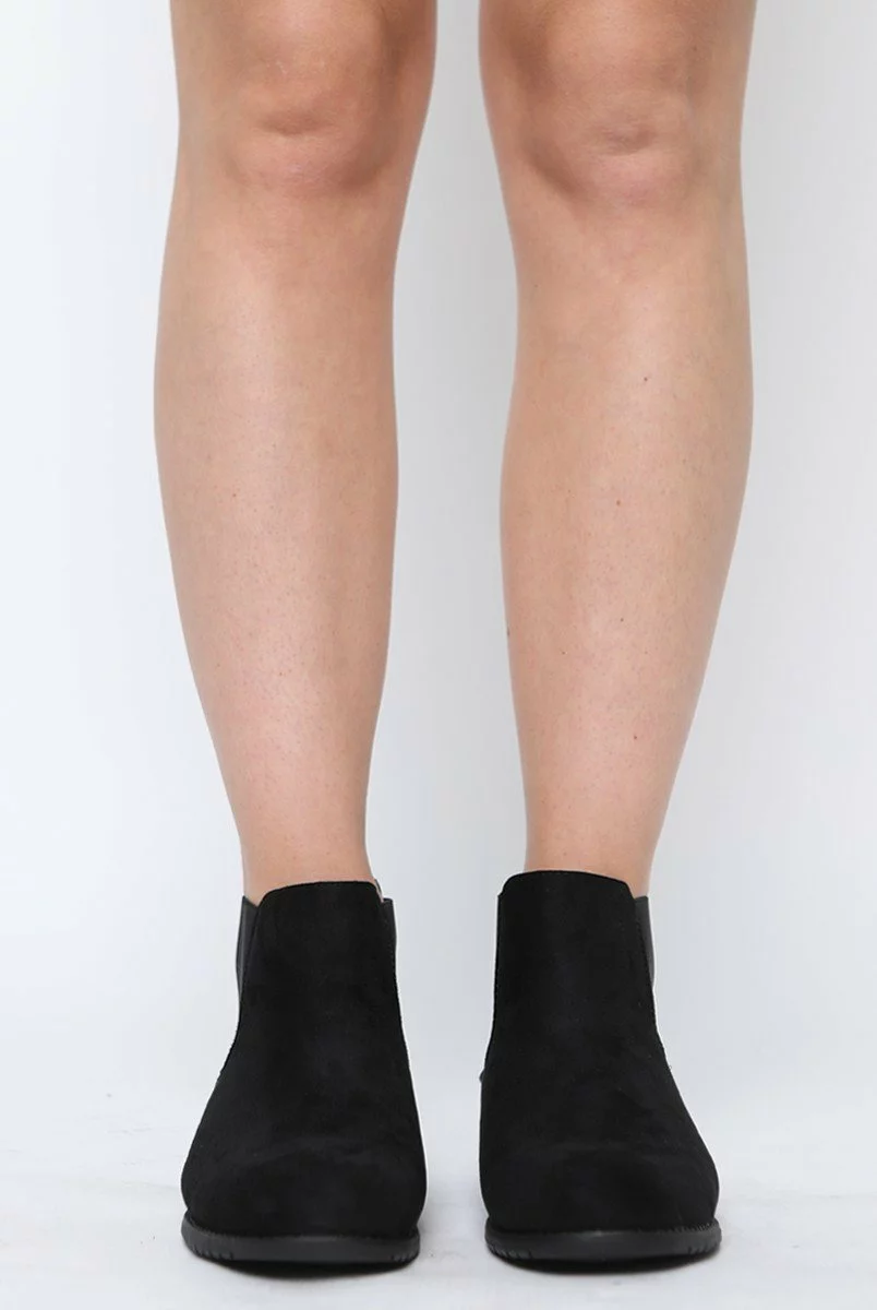 Black Suede Low Ankle Chelsea Boots - Hope - Image 4