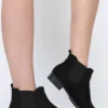 Black Suede Low Ankle Chelsea Boots - Hope