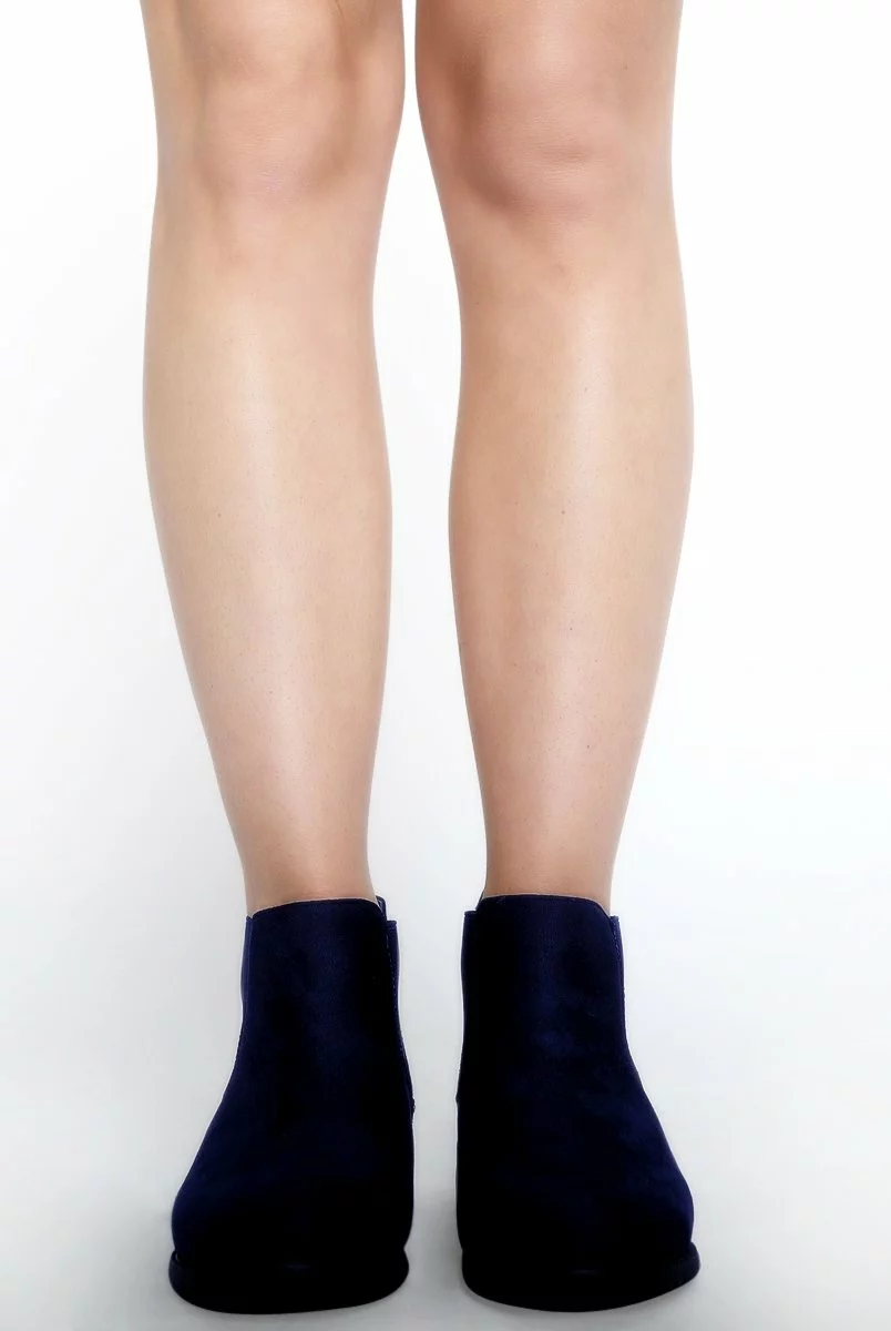 Blue Suede Low Ankle Chelsea Boots - Hope - Image 3