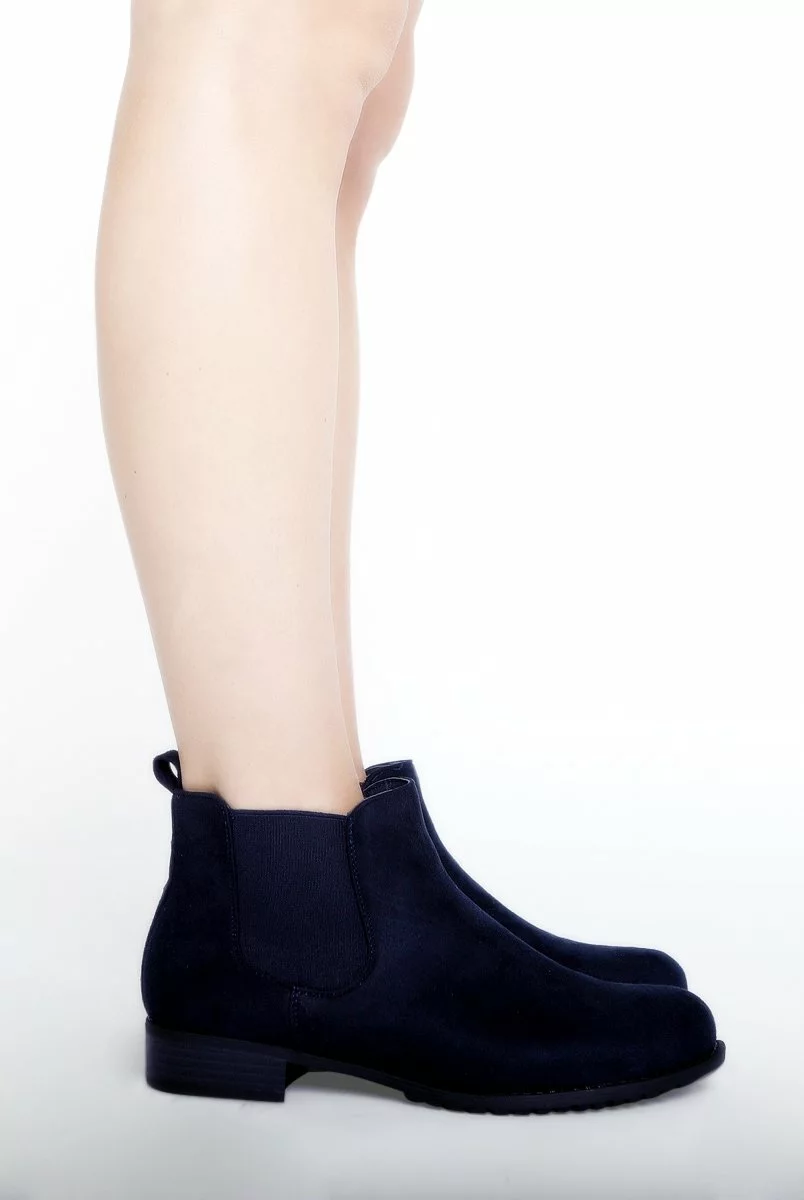 Blue Suede Low Ankle Chelsea Boots - Hope - Image 4